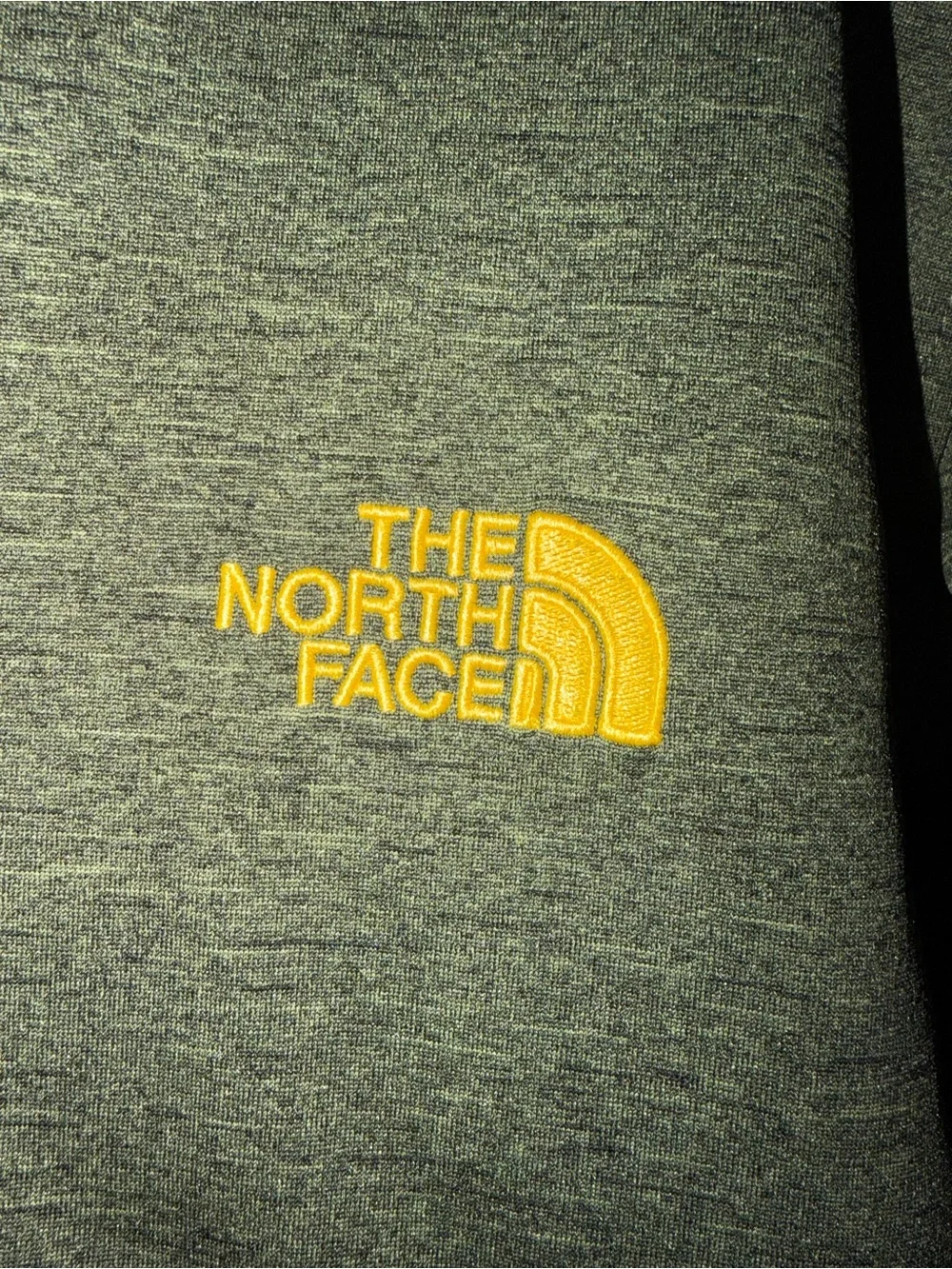The North Face Olive Green Jacket with Yellow Trim